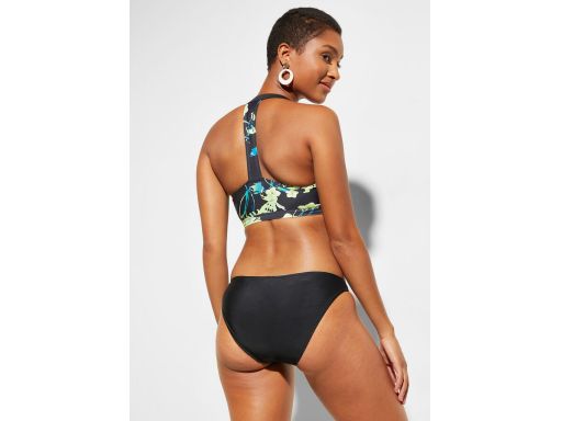 B.P.C czarne bikini biustonosz bustier w kwiaty 46