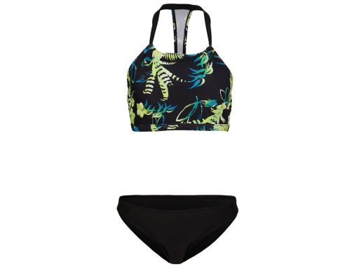 B.P.C czarne bikini biustonosz bustier w kwiaty 46