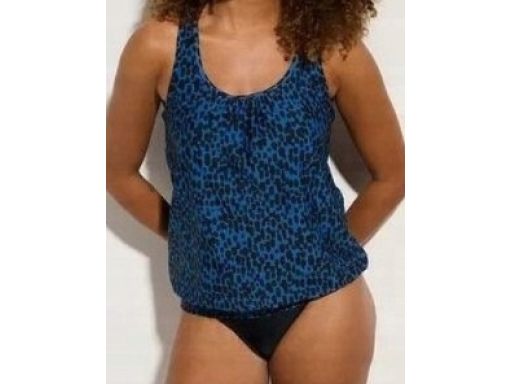 B.P.C tankini granatowo-czarne w cętki z figami r.46