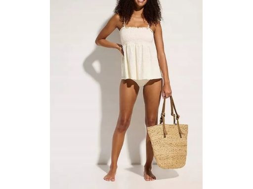 B.P.C tankini z ażurowymi haftami ecru marszczenia r.38