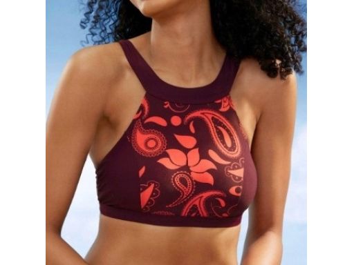 B.P.C bikini bustier bordowe we wzory 40