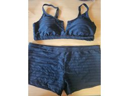 B.P.C bikini w strukturalne paski GRANATOWE szorty 38