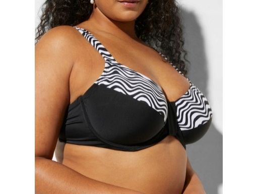 B.P.C bikini minimizer czarne ze wzorem zebry 52 (105E)