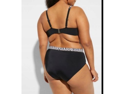 B.P.C bikini minimizer czarne ze wzorem zebry 52 (105E)