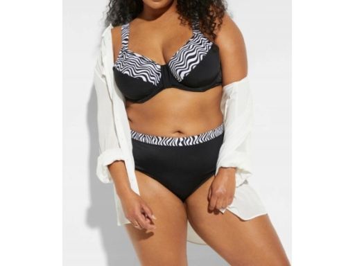B.P.C bikini minimizer czarne ze wzorem zebry 52 (105E)