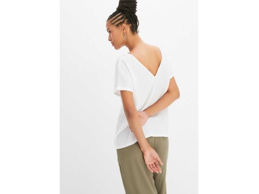 B.P.C biały t-shirt oversize z krepy ^40/42