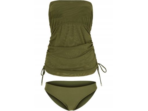 B.P.C tankini z topem bandeau khaki siateczkowe r.44