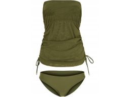 B.P.C tankini z topem bandeau khaki siateczkowe r.44