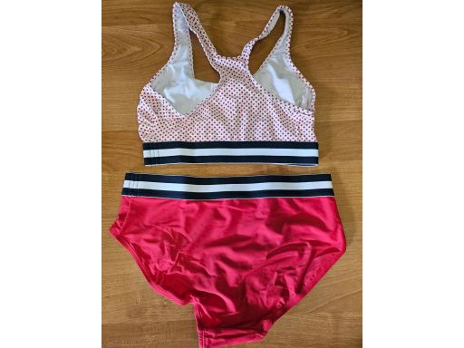 B.P.C czerwone bikini biustonosz bustier w kropeczki r.40