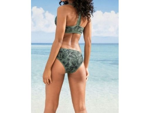 B.P.C bikini bustier zielone z figami r.40