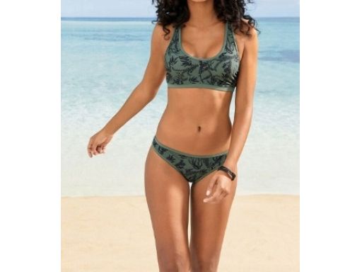 B.P.C bikini bustier zielone z figami r.40