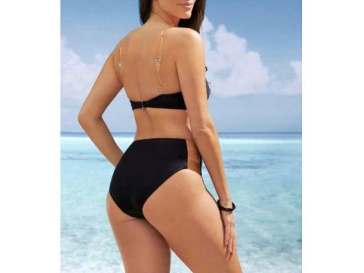 B.P.C bikini czarne z przezroczystymi paskami r.40