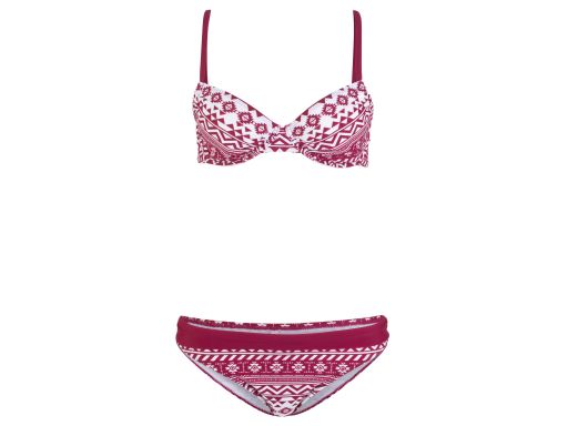 B.P.C miękkie bikini na fiszbinach i figi bordowe we wzory r.44 (85C)