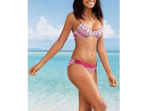 B.P.C miękkie bikini na fiszbinach i figi bordowe we wzory r.44 (85C)