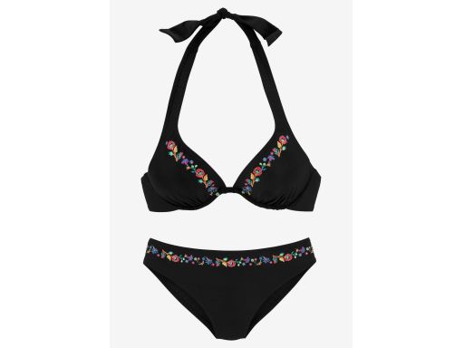 Buffalo bikini usztywniane miseczki wiązane na szyi czarne 38F