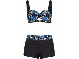 B.P.C bikini z szortami czarne we wzory r.50 100C