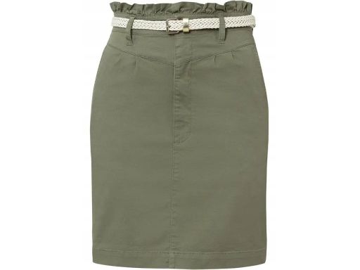 B.P.C spódniczka khaki z falbaneczką w pasie r.36
