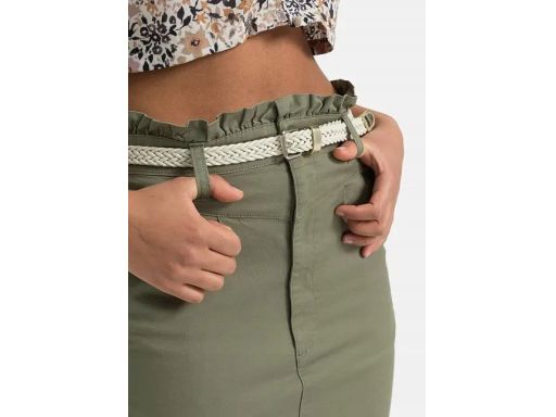 B.P.C spódniczka khaki z falbaneczką w pasie r.36