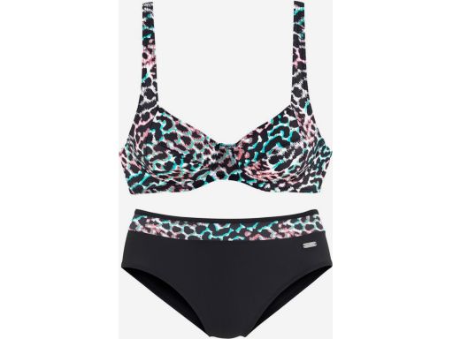 Venice Beach miękkie bikini na fiszbinach czarne w centki 40F