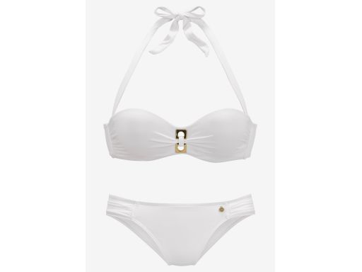 Lascana Bandeau Bikini w kolorze Białym złota dekoracja 38B