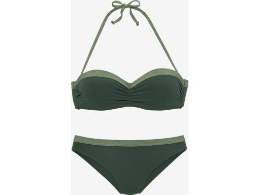 Jette by Lascana Bandeau Bikini zielone usztywniane miszeczki 42 D