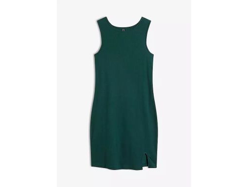 B.P.C sukienka z dżerseju w prążek ciemnozielona mini r.36/38