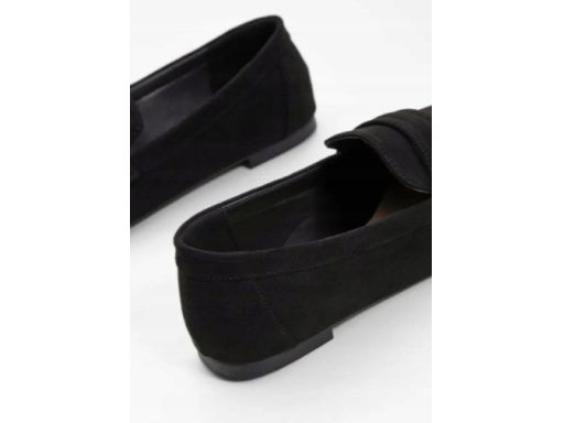 B.P.C mokasyny damskie loafersy czarne z eko zamszu 41.