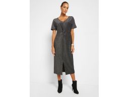 B.P.C Sukienka shirtowa midi posrebrzana ^36/38