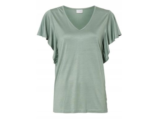 B.P.C t-shirt falbanki szałwiowy ^40/42