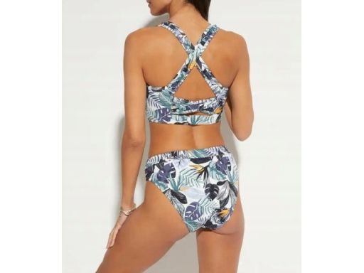 B.P.C. bikini figi wysoki stan top bustier we wzory roślinne r.46