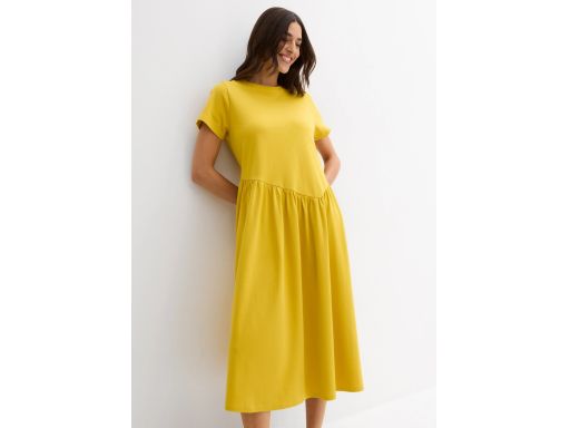 B.P.C sukienka oversize midi żółta musztardowa ^40/42