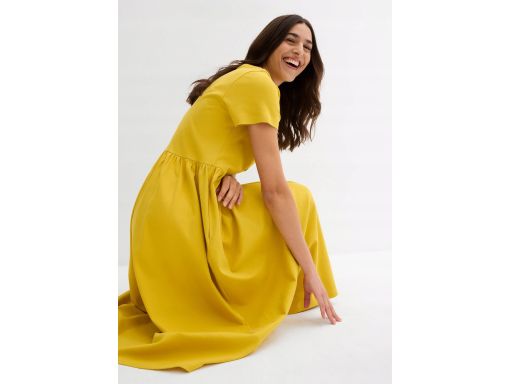 B.P.C sukienka oversize midi żółta musztardowa ^40/42