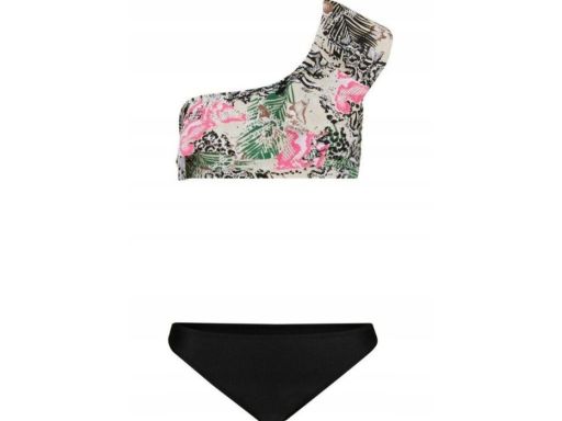 B.P.C bikini w kwiaty z falbanka na jedno ramię z figami 36