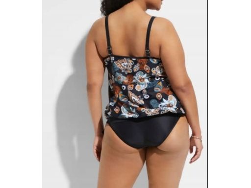 B.P.C czarne tankini w kolorowe wzory 38