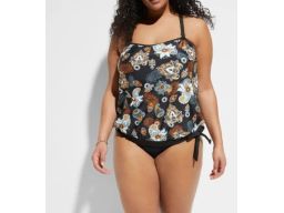 B.P.C czarne tankini w kolorowe wzory 38