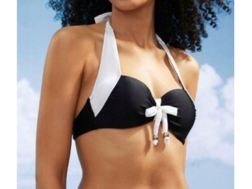 B.P.C bikini z szortami czarne z białymi wstawkami 40 (80C)