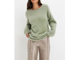 B.P.C. sweter z długim włosiem pistacjowy r.36/38