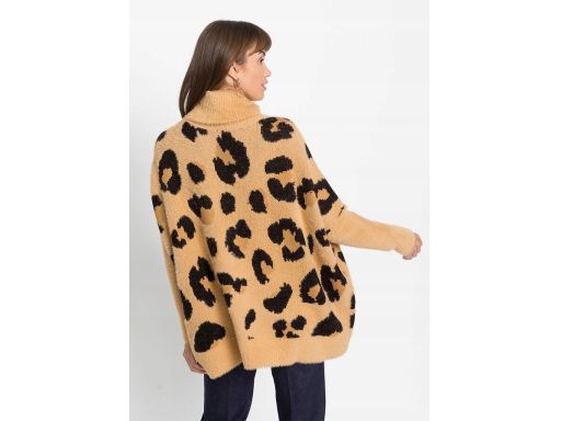 B.P.C sweter z golfem oversize w cętki ^44/46
