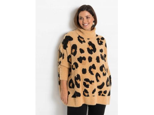 B.P.C sweter z golfem oversize w cętki ^44/46