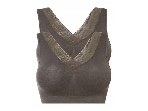 B.P.C 2-pak biustonosz bustier top szary z koronką S.