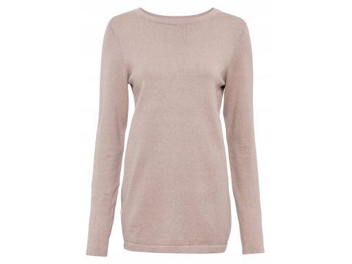 B.P.C sweter dzianinowy brudny różowy z koszulową wstawką 40/42.