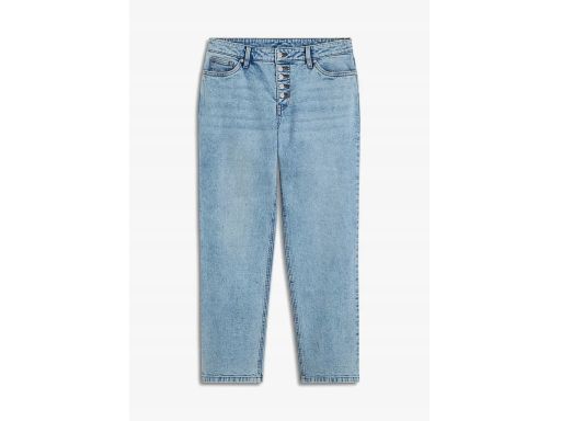 B.P.C jeansy damskie 7/8 jasnoniebieskie z dekoracyjnymi guzikami ^38
