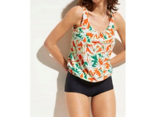 B.P.C tankini w kolorowe wzory z czarnymi bokserkami 48.