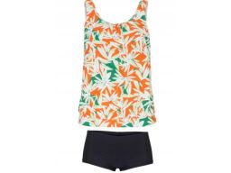 B.P.C tankini w kolorowe wzory z czarnymi bokserkami 48.
