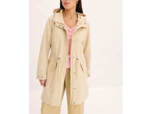 B.P.C kurtka-parka cienka beżowa z kapturem r.44