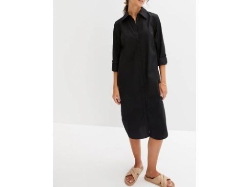 B.P.C Sukienka szmizjerka czarna midi r.48