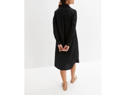 B.P.C Sukienka szmizjerka czarna midi r.48