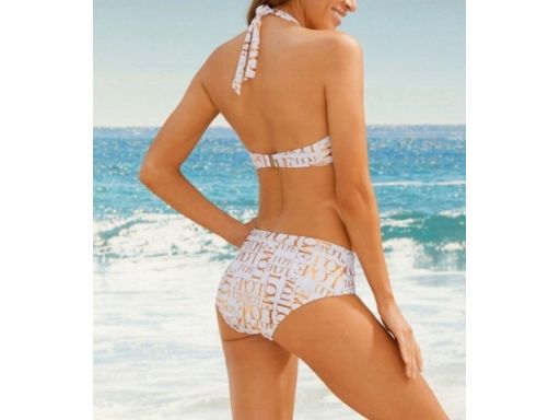 B.P.C bikini białe ze złotymi napisami 38.