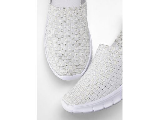 B.P.C buty wsuwane damskie jasnoszare z połyskującą nitką r.42