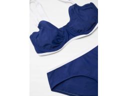 B.P.C miękkie bikini na fiszbinach i figi granatowo-białe 42 (80D).